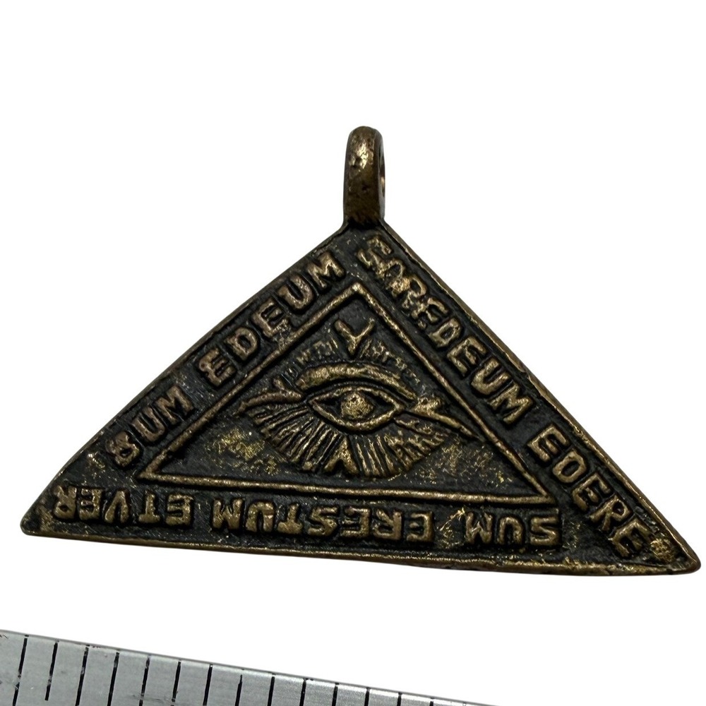 Vintage Eye of Providence Triangle Pendant